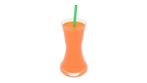 3D realistic orange juice