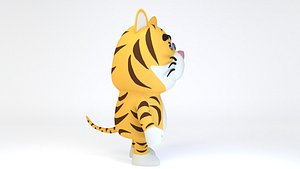 Cartoonish Humanoid Leopard Character model