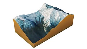 Snowy mountain peak terrain