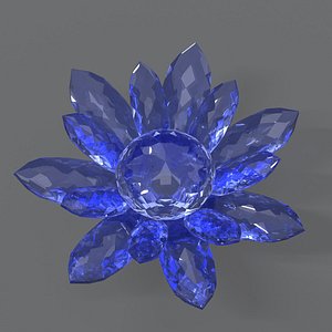3D Glass Flower Showpiece Blue model