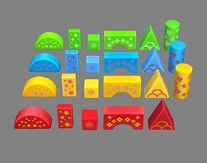 Cartoon toy color building blocks - Educational toys for children