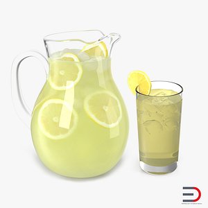 3d lemonade set pitcher model