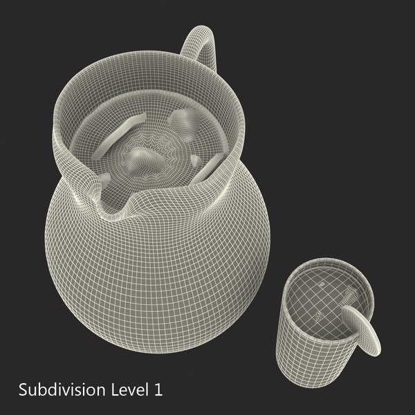 3d lemonade set pitcher model