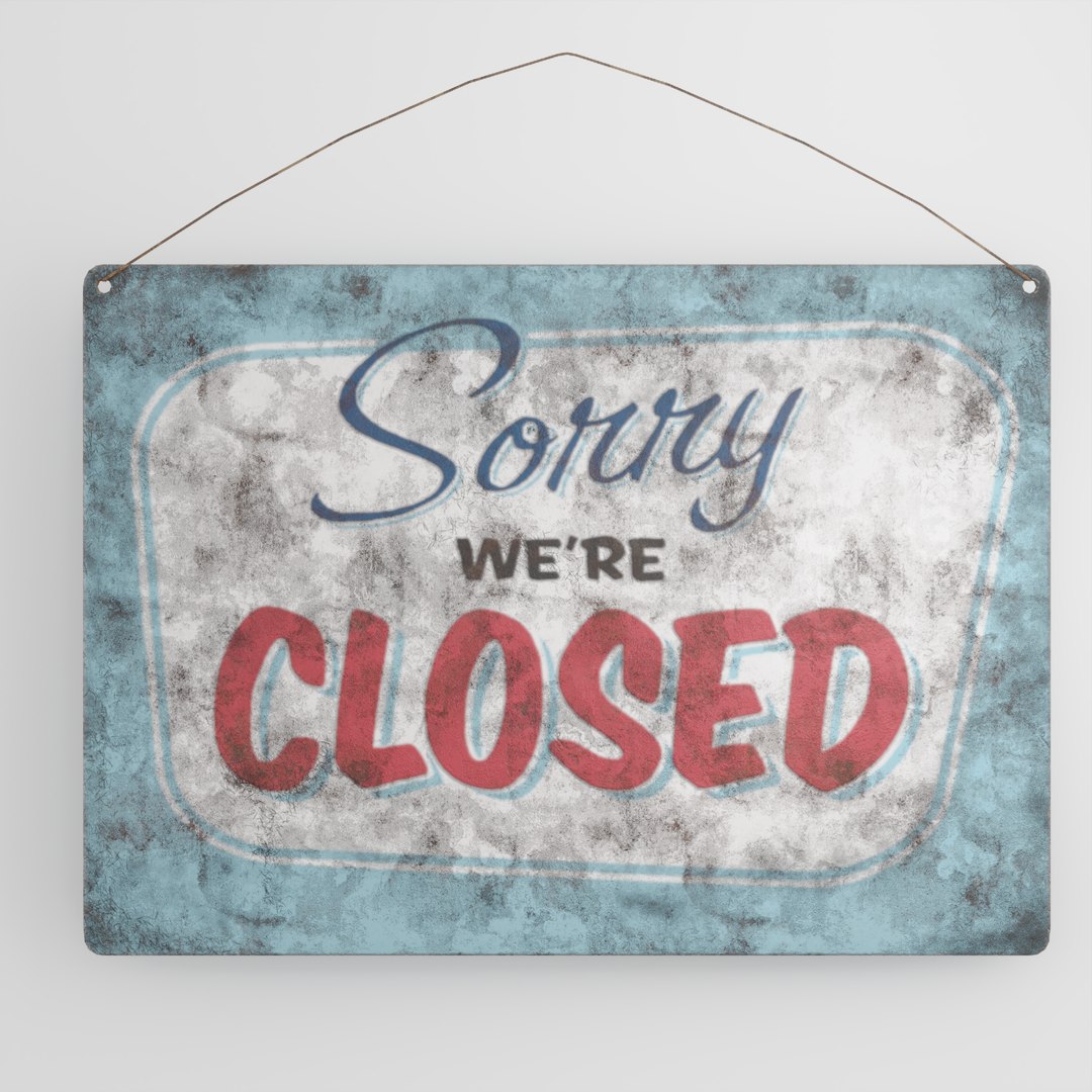 Vintage Closed Sign 3D Model - TurboSquid 1623176