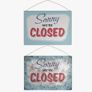 vintage closed sign 3D model