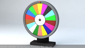 Fortune Wheel High Poly 3D Model