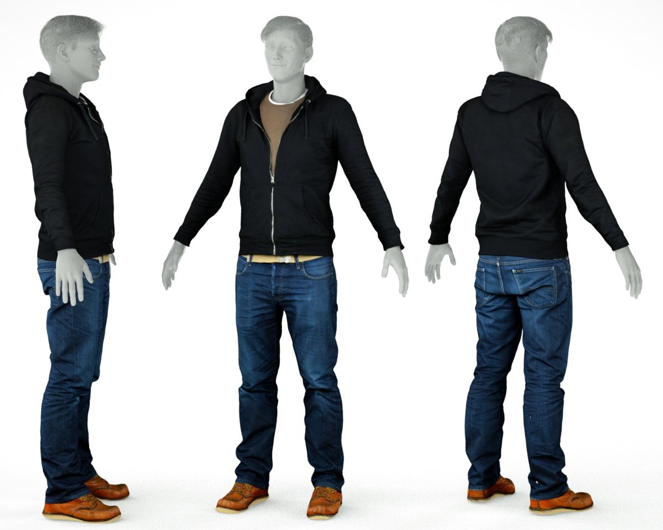 Male Clothing Outfit 3D Model - TurboSquid 1329819