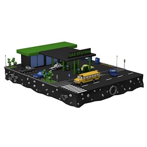 Gas Station Low Poly