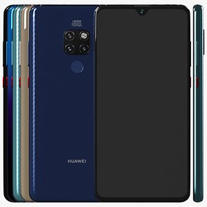 3D Huawei Mate 20 All Colors Smartphone