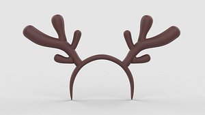 Deer Antler Headband 3D model