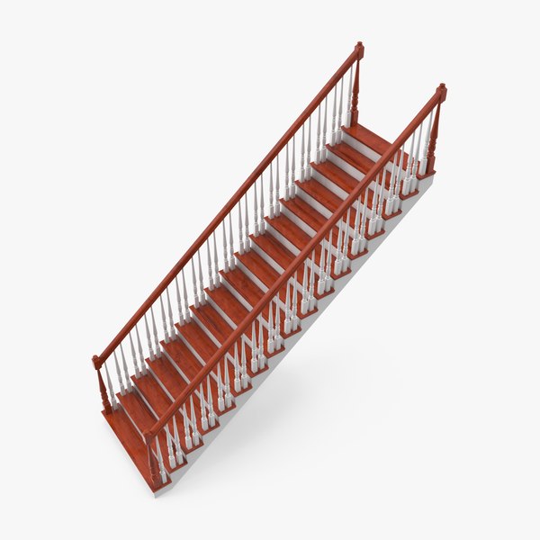 3D residential staircase straight