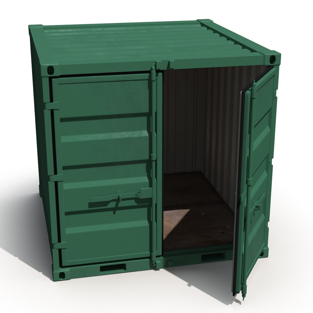 8 ft Storage Container Green 3D Model preview