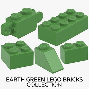 3D earth green lego bricks