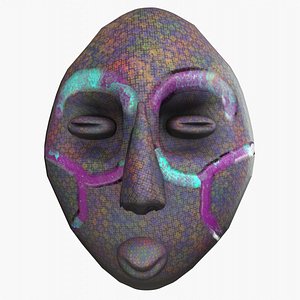 Neon White Mask STL 3D Model (Instant Download) 