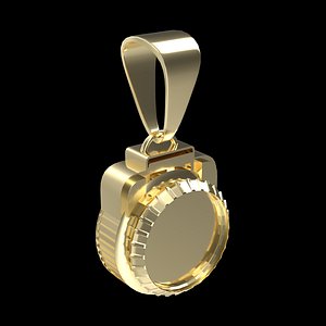 Space Ship Engine Gold Pendant
