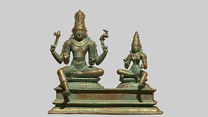 Lord shiva parvati statue 3D