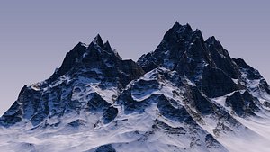 3D model Snowy Mountain