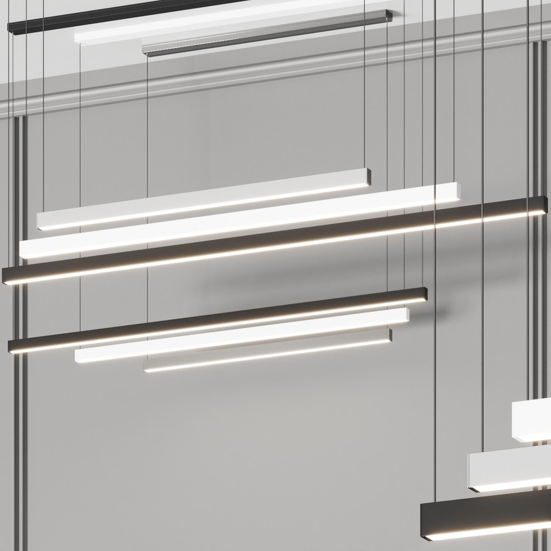 Linear Pendant Lamps Model - TurboSquid 1587669