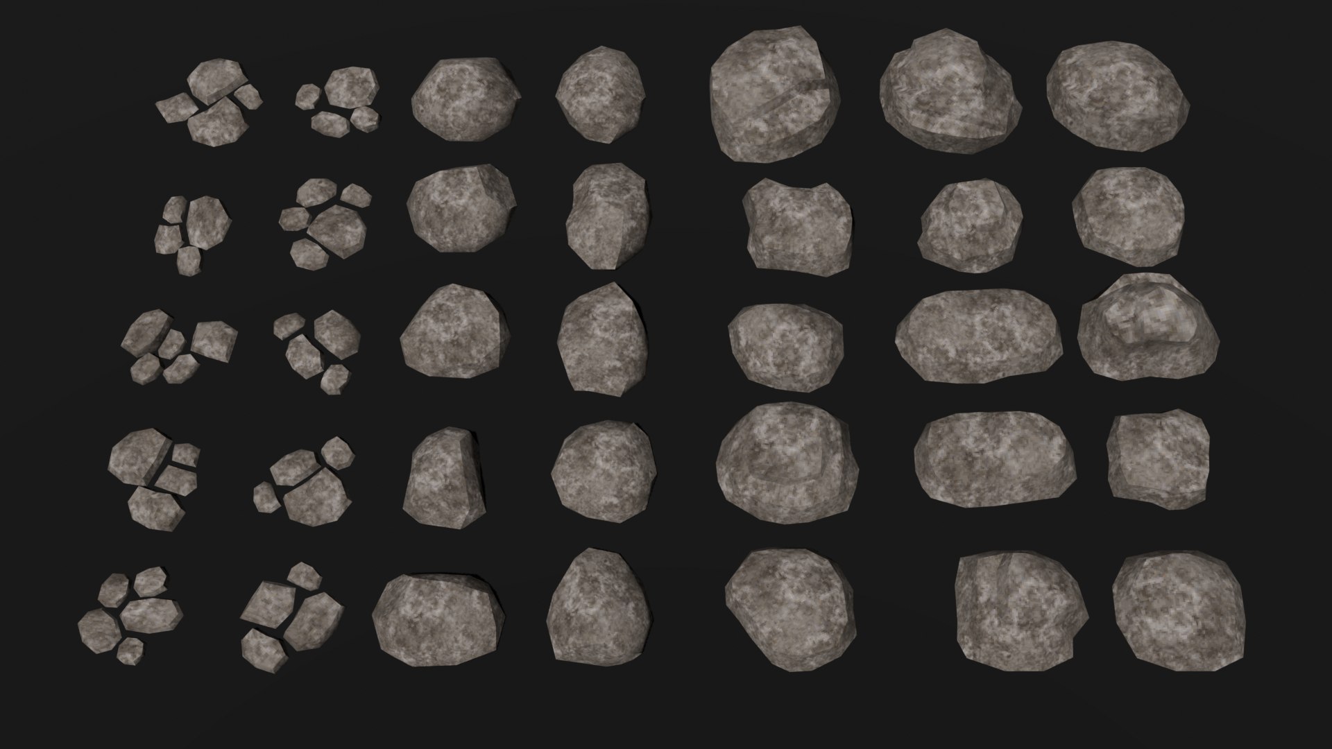 PSX - PS1 - Rocks Pack - Low Poly 3D model https://p.turbosquid.com/ts-thumb/21/xIOKLt/aA/prev_4/png/1757183553/1920x1080/fit_q87/6634e40ea93c17a2374c5b0e4c4e818192b6c0c8/prev_4.jpg