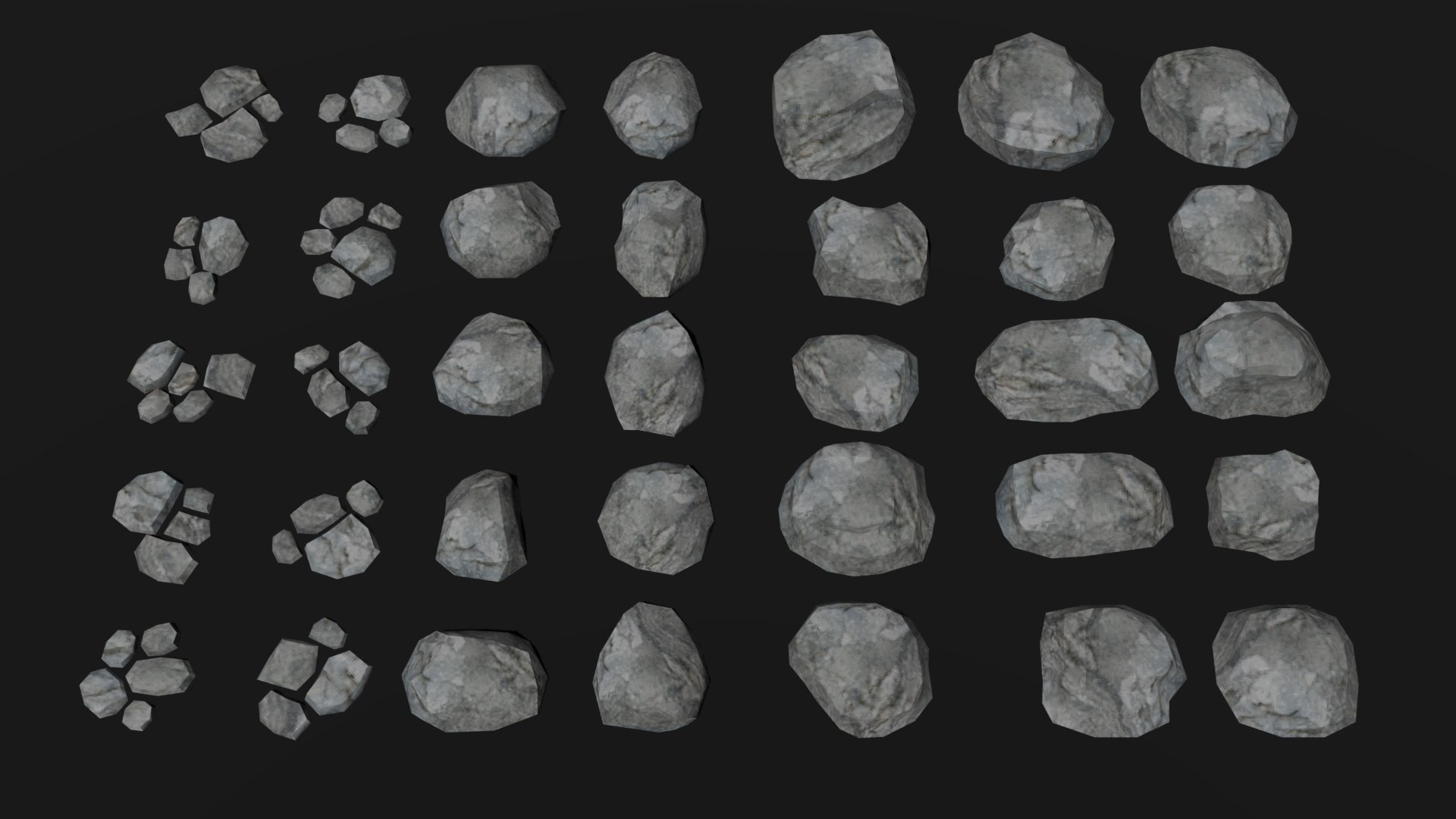 PSX - PS1 - Rocks Pack - Low Poly 3D model https://p.turbosquid.com/ts-thumb/21/xIOKLt/fR/prev_5/png/1757183555/1920x1080/fit_q87/2b63f9ecc389f526b1d3716de50492ae7a90a12f/prev_5.jpg