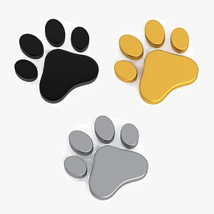 3D Dog Paw Print Bundle