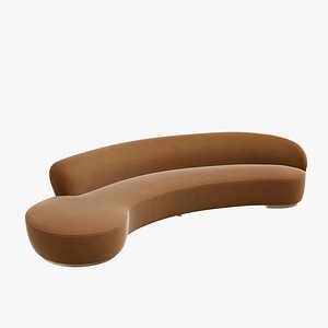 A Vladimir Kagan Curved Sofa With Arm