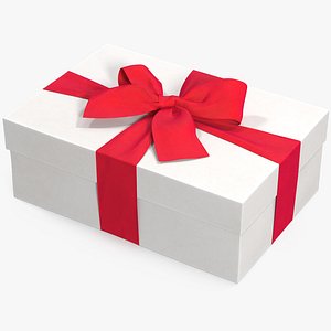 3D model gift box white 4