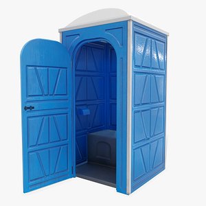 public toilet door opened 3D model