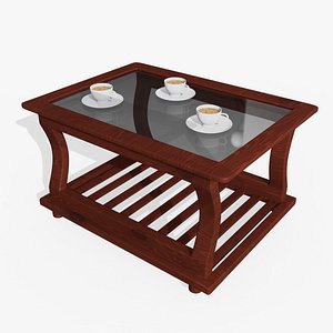 wooden tea table 3D model