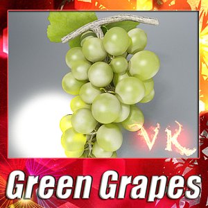 Photorealistic Green Grapes + High Resolution Textures
