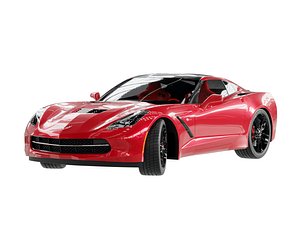 chevrolet corvette rigged 3D model