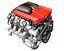 v8 supercharged engine 3D model