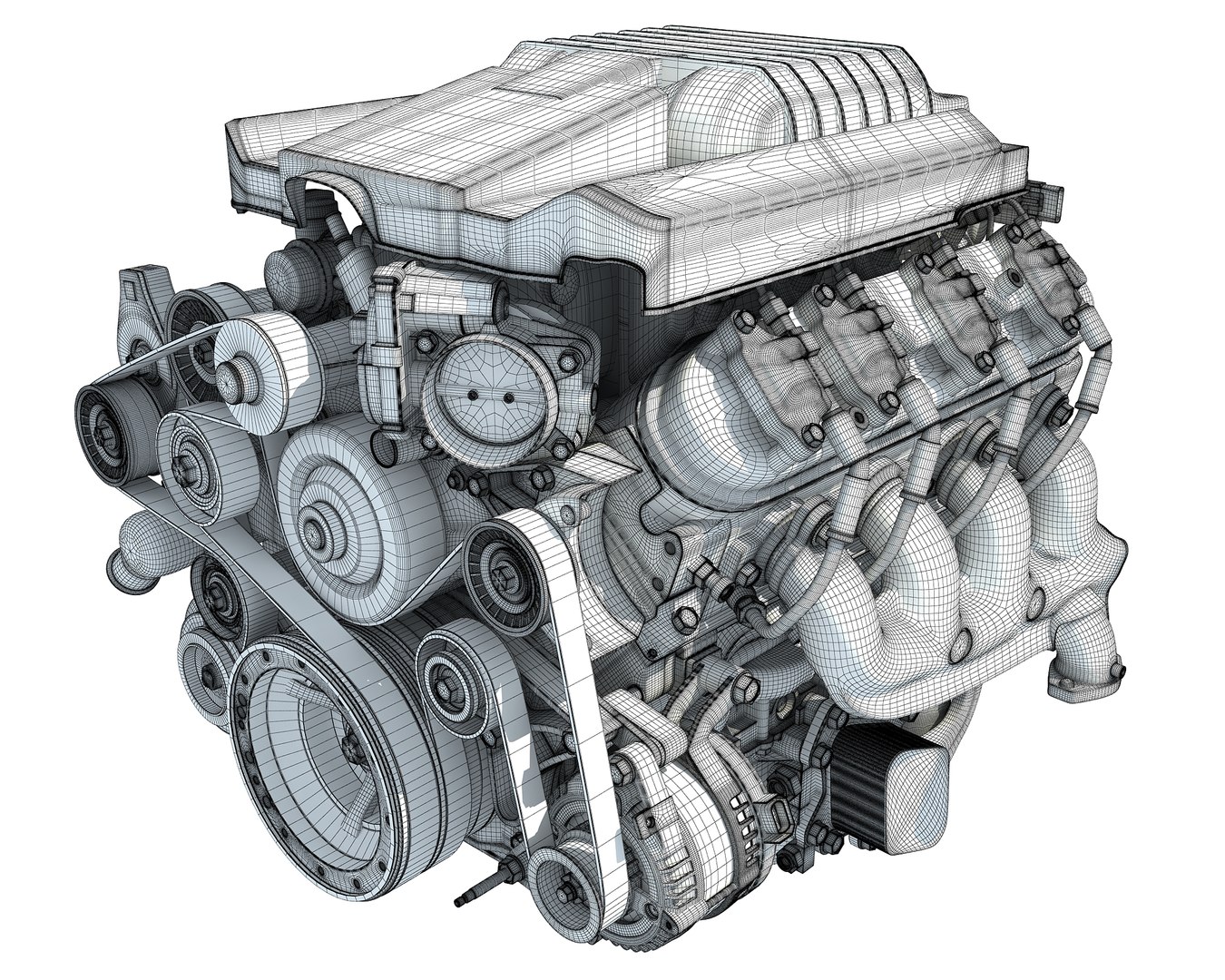 modèle 3D de Moteur compresseur V8 - TurboSquid 844513