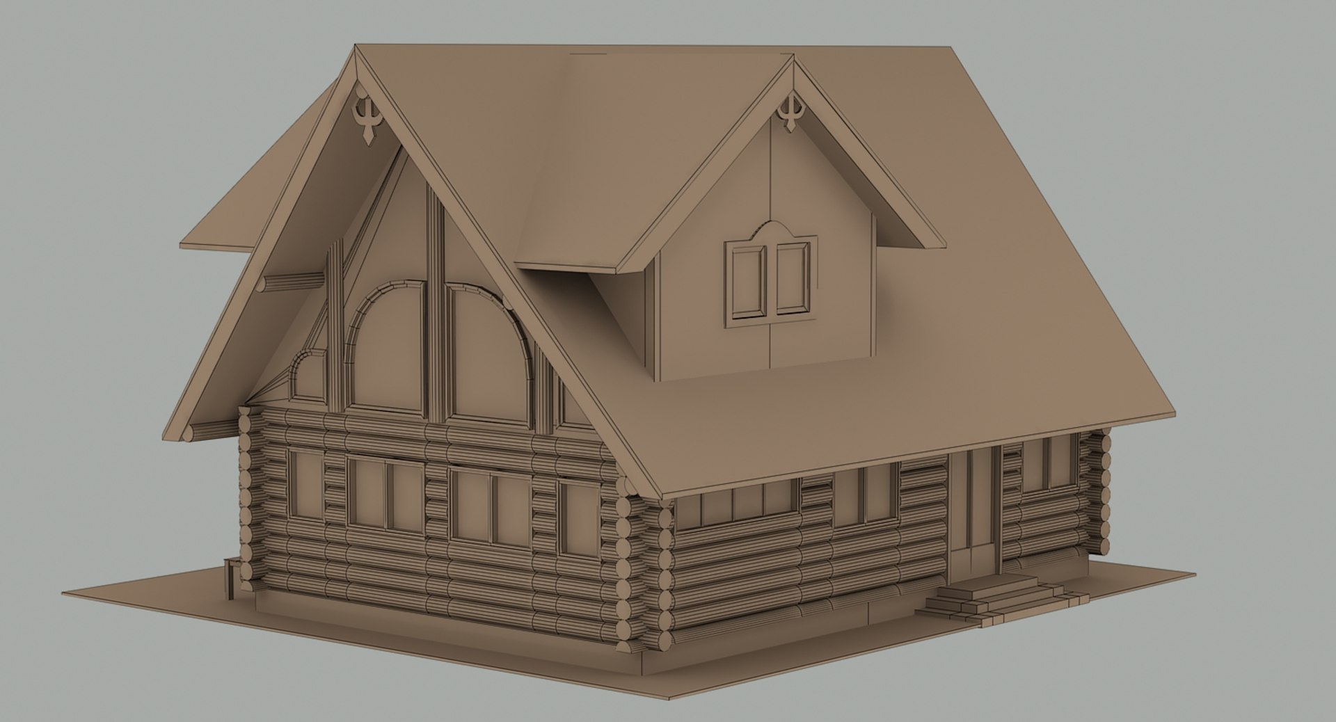 Rustic Log Cabin Model - TurboSquid 1188207