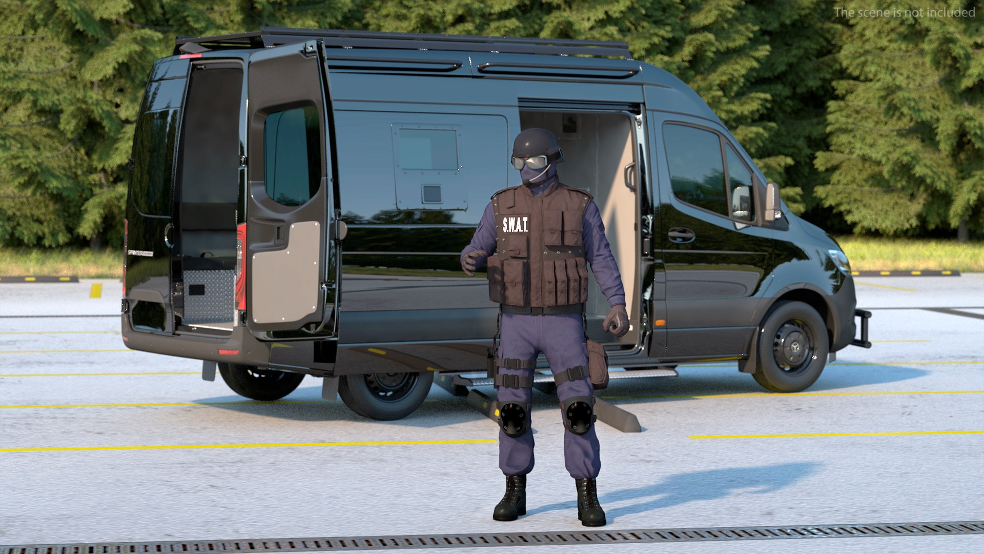 Swat Officer Rigged for Maya 3D model preview