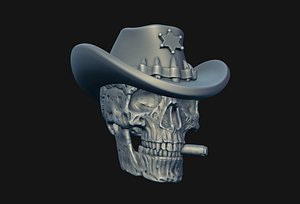 3D Skull Sheriff model