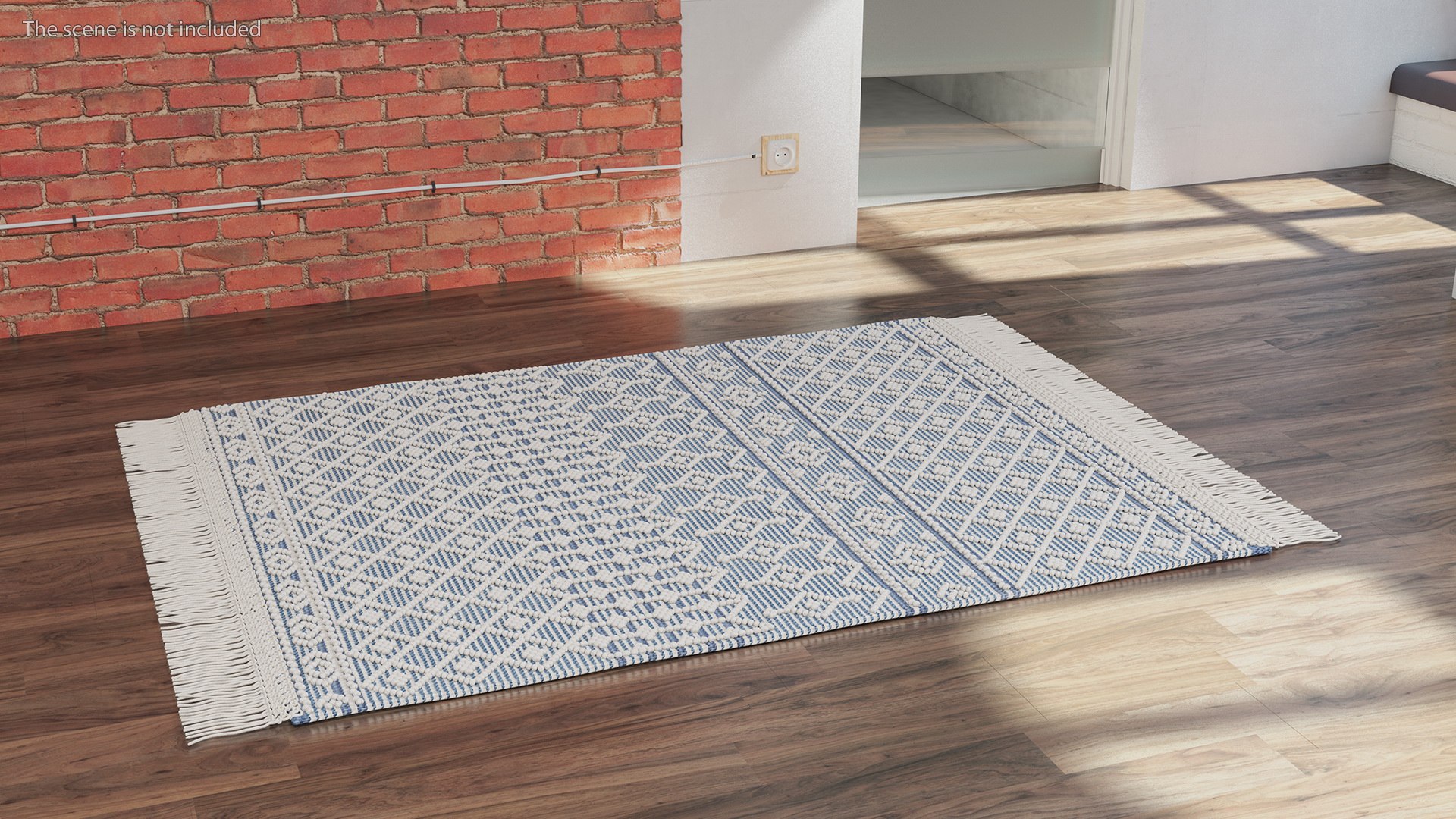 3D Modern Wool Rug Blue Model - TurboSquid 1872866