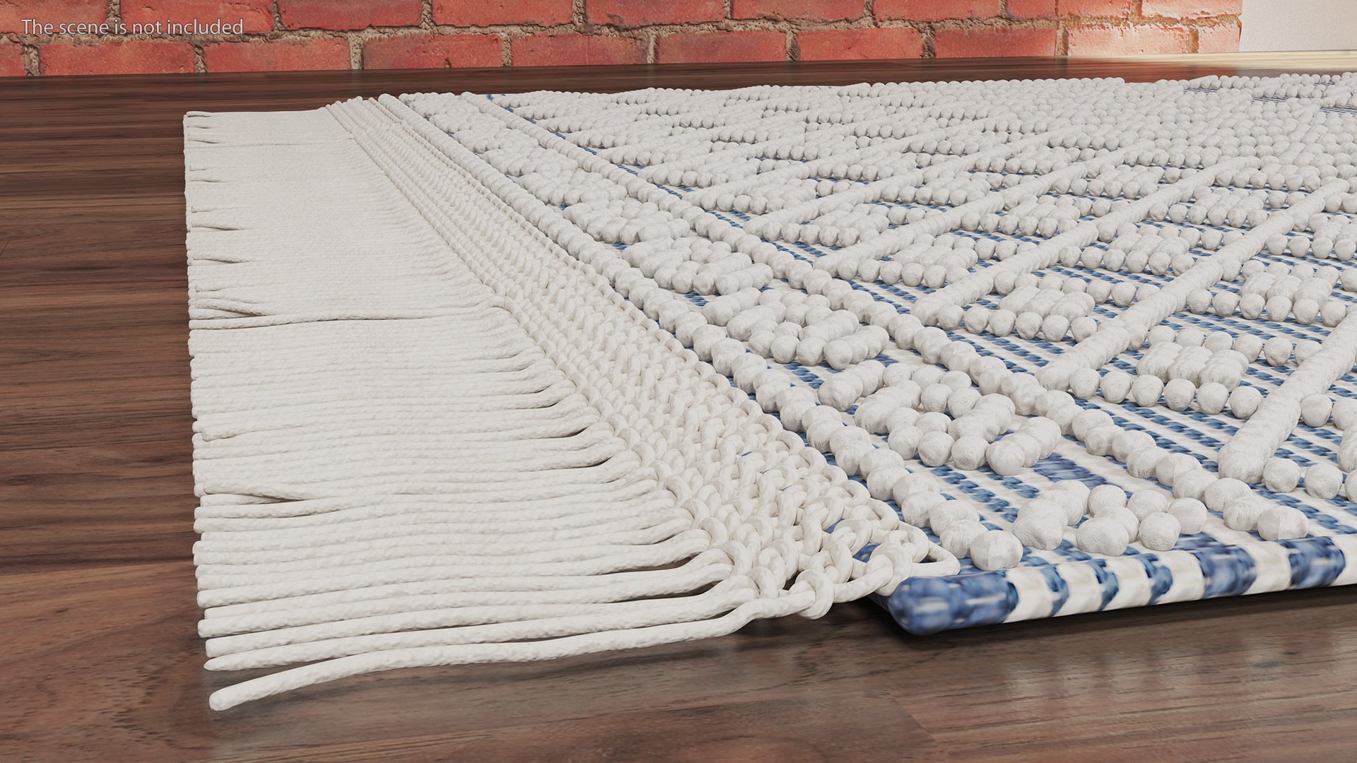 3D Modern Wool Rug Blue Model - TurboSquid 1872866