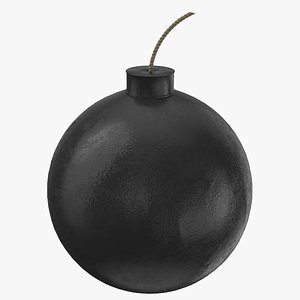 3D model black bomb fuse