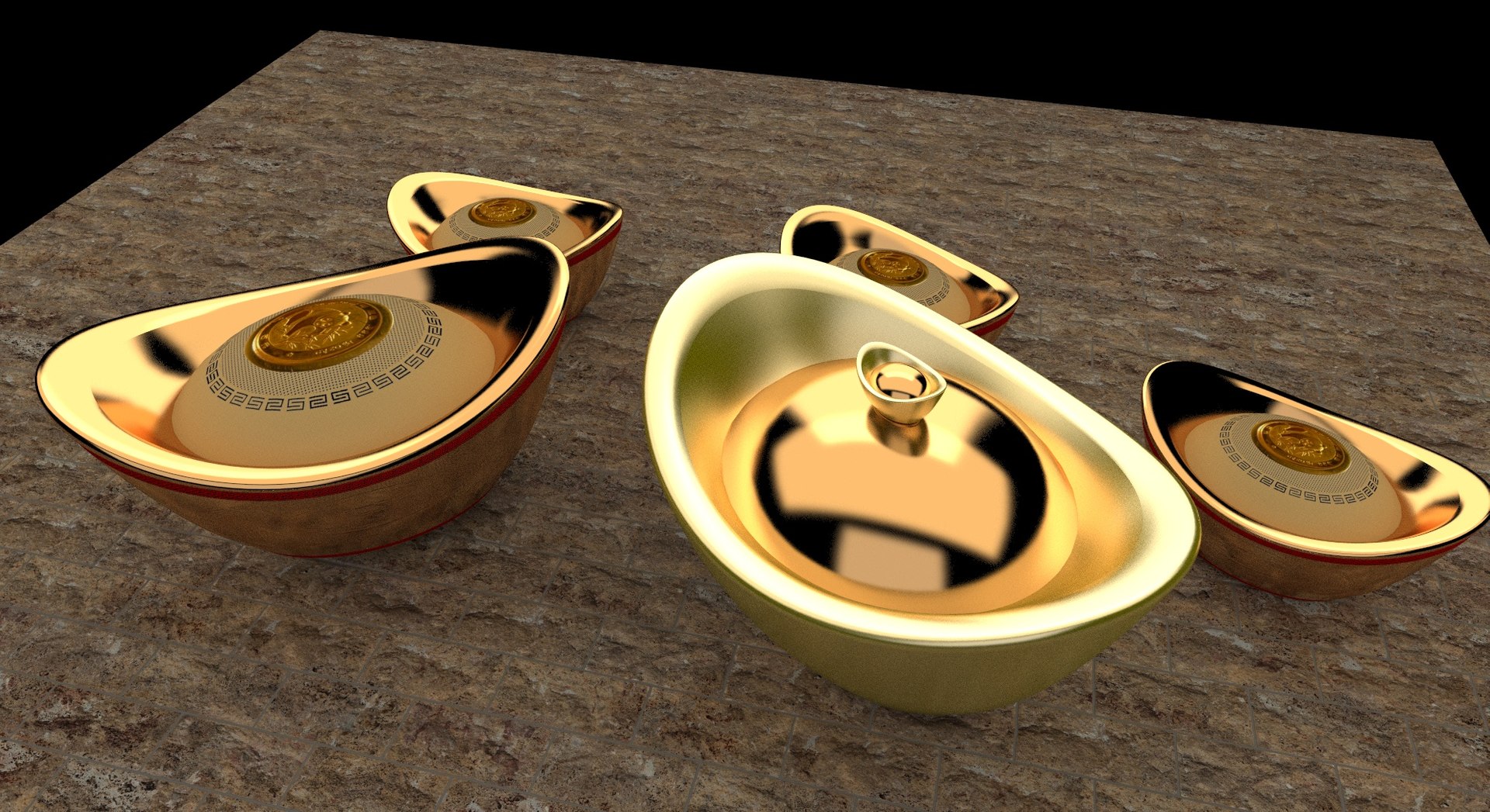 Chinese Gold Ingot 3D - TurboSquid 2118628