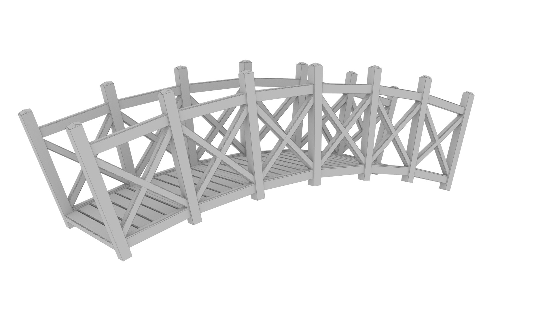 3D Model Wooden Bridge - TurboSquid 2025247