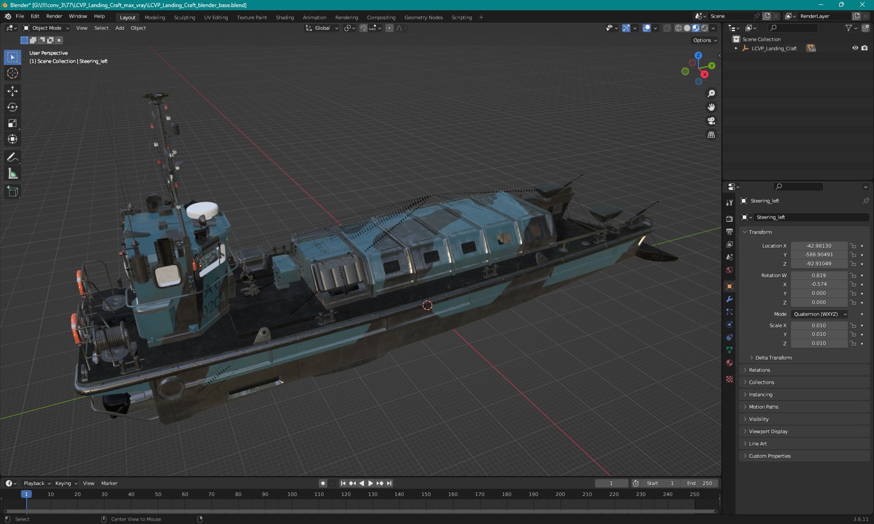3D Model LCVP Landing Craft - TurboSquid 2326405