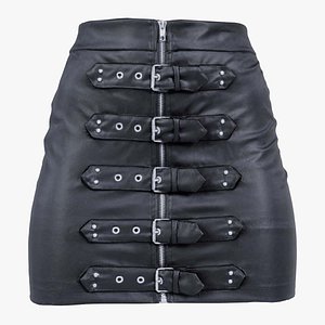Buckles Leather Skirt Remastered 3D model