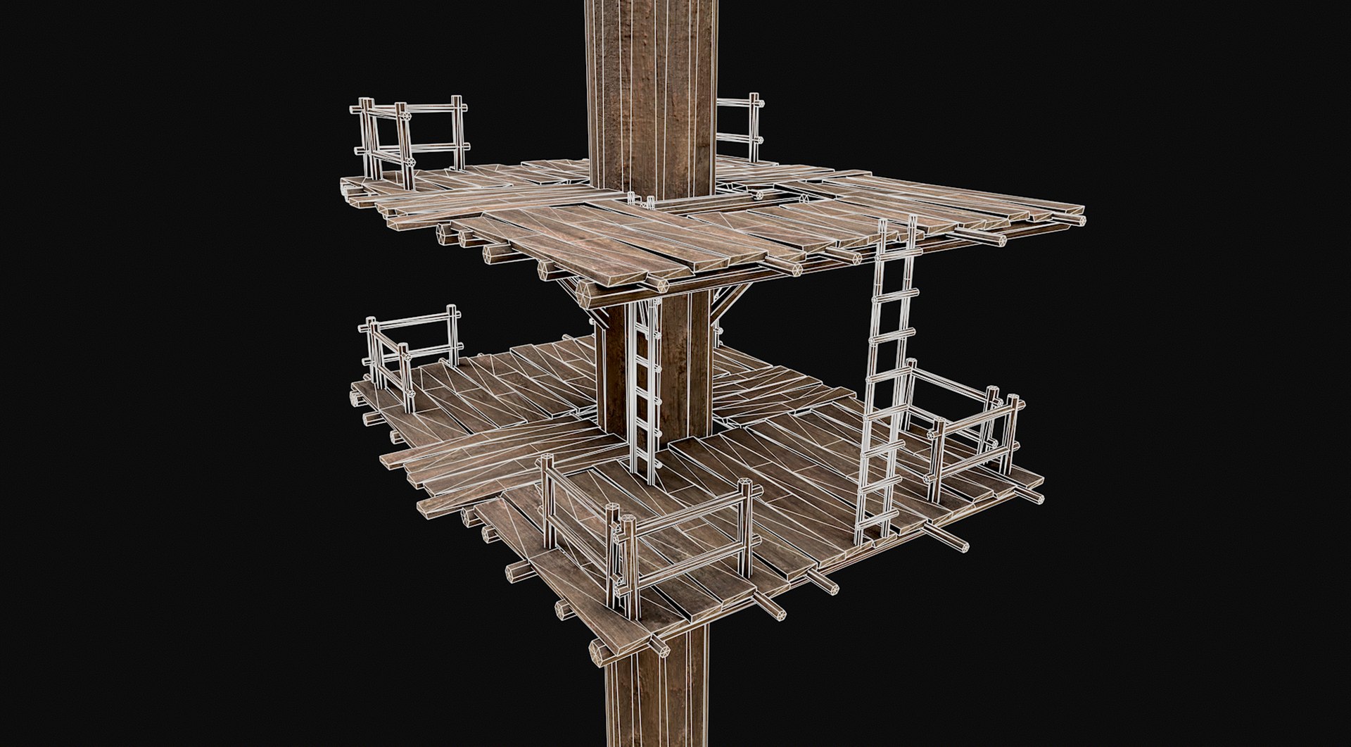 3D Wooden Tree House Shelters And Platforms Collection - TurboSquid 2355710