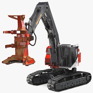 Tracked Feller Buncher Dirty Rigged