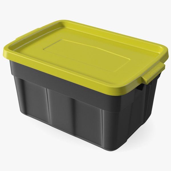 Rubbermaid Roughneck Stackable Storage Bin 10 Gallon 3D