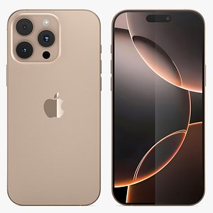3D Apple iPhone 16 Pro Max Desert Titanium - 3ds max Standard model