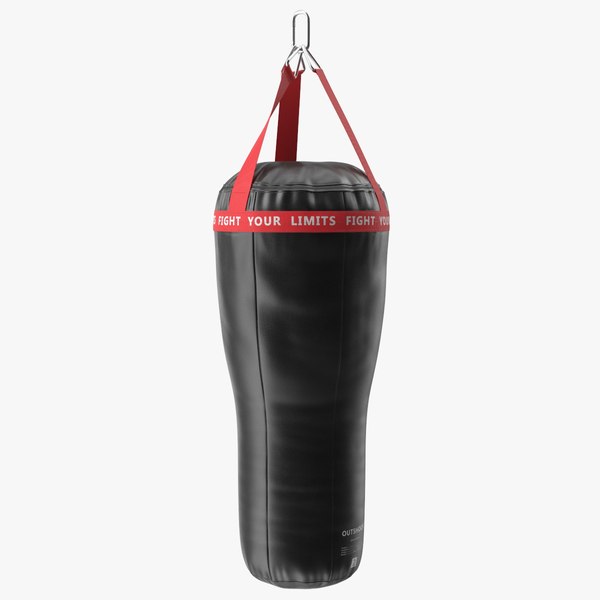 Leather Uppercut Punch Bag Black 3D model