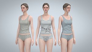 CLO 3D WOMEN UNDERWEAR 3D model