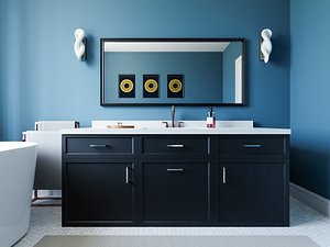 Realistic bathroom interior